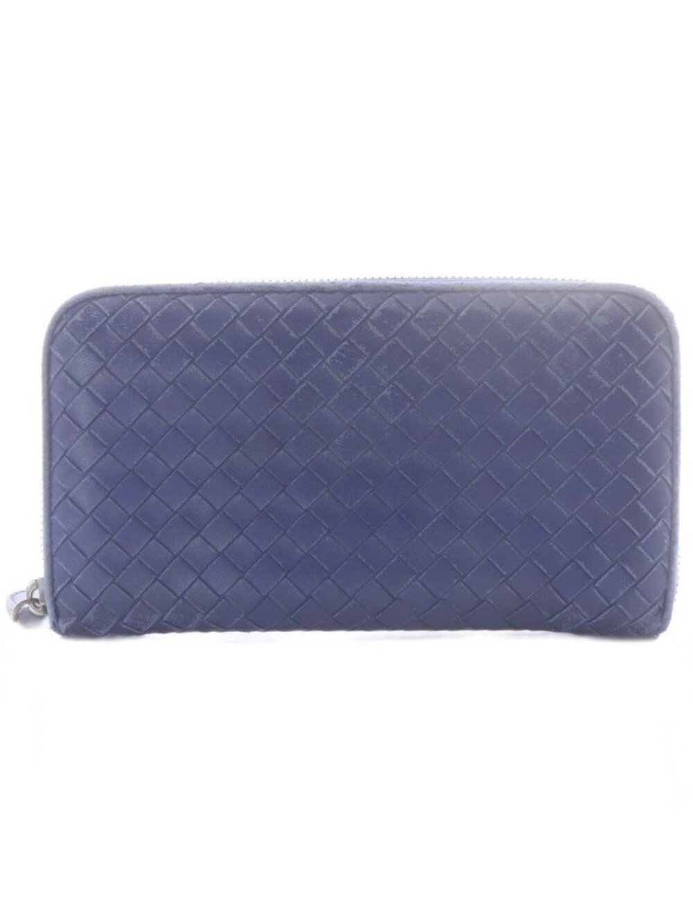 Bottega Veneta Wallet with Coin Purse Leather Intrecciato Zip Around Blue